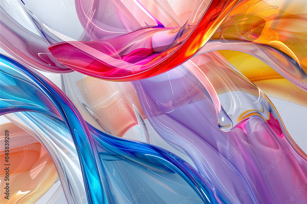 Poster abstract background with swirling and flowing colorful shapes