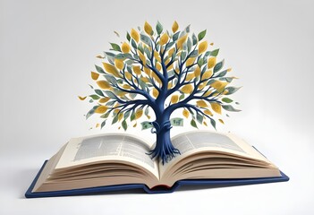 tree emerges from a book