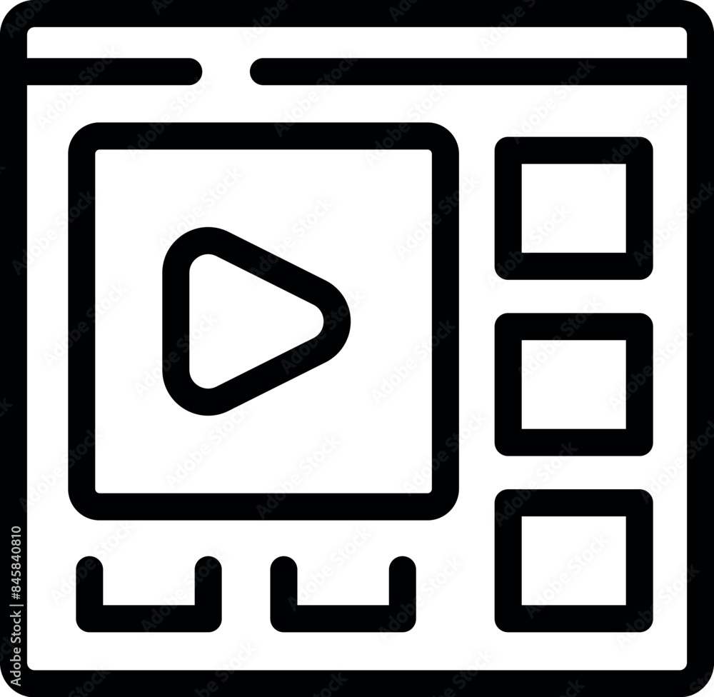 Poster online video player interface is displaying a play button and settings options for a seamless user e