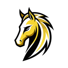 a minimalist logo vector art illustration with a points horse head logo,