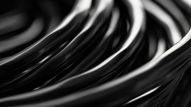 Emphasize an extended black cable intricately