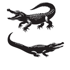 crocodile silhouette vector illustration.eps