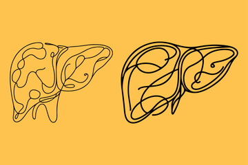 Liver outline vector illustration.