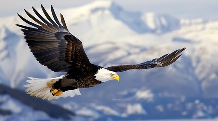 Fototapeta premium Bald eagle flying