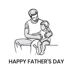 Happy Father's Day Vector Post Design, Son & Father's together, my dad my hero, daddy's girls.