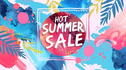 Obraz premium Summer sale promotion advertisement vector design template for flier, poster, website, business