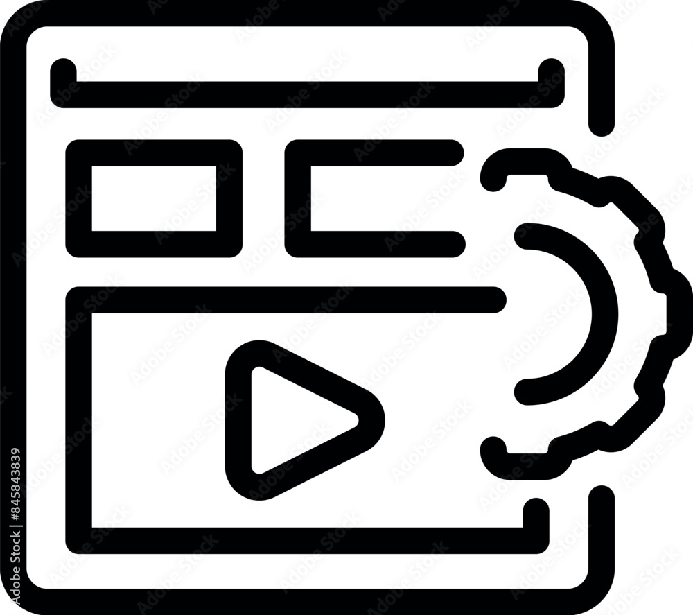 Poster website optimization with cogwheel representing seo and development
