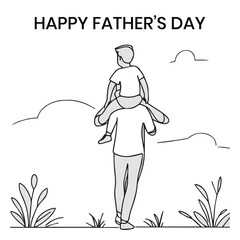 Happy Father's Day Vector Post Design, Son & Father's together, my dad my hero, daddy's girls.