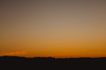 landscape view of gradient sunset in the countryside