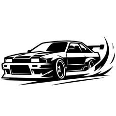 Drift car silhouette