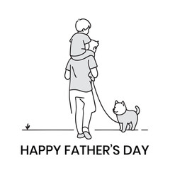 Happy Father's Day Vector Post Design, Son & Father's together, my dad my hero, daddy's girls.