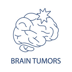 Brain Tumors Icons - Medical Diagnosis, Oncology, and Neurological Health.