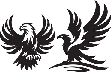  set of eagle hade logo vector illustration  