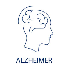 Alzheimer Vector Icon - Memory Loss, Cognitive Decline, and Brain Health.