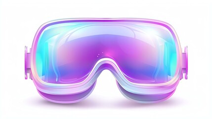 Gradient ski goggles isolated on white background. Vector illustration of winter sports equipment.