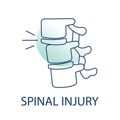 Spinal Injury Vector Icon - Spine Health, Neurology, and Medical Symptoms.