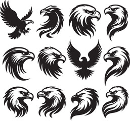 Fototapeta premium set of eagle hade logo vector illustration 