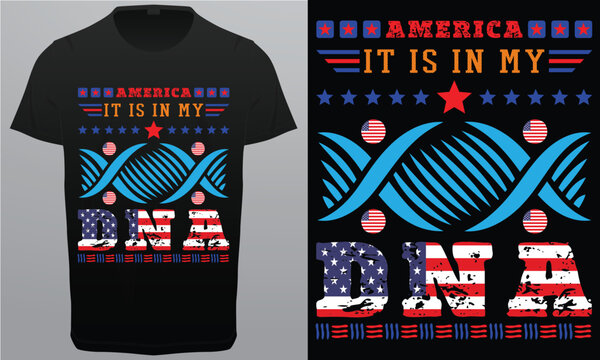 America It is in my DNA Royalty free vector T-shirt Design