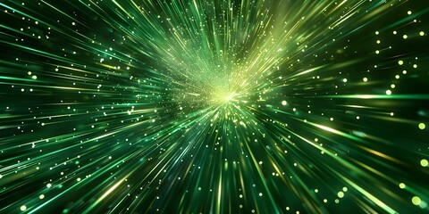 Green Light Trails A Dynamic Banner with Abstract Speed Effects. Concept Abstract Typography, Floral Patterns, Bright Colors, Dynamic Shapes, Bold Textures