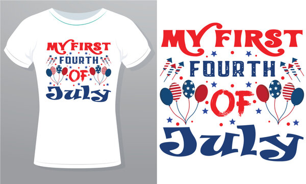 My first 4th of July or your family's 4th of July or home of the free because of the brave Roylrti free vector Design