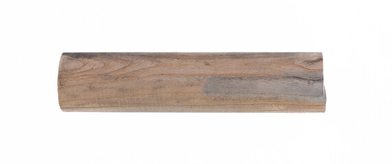wooden stick rolling pin isolated on white background