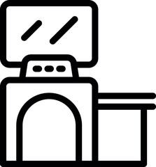 Modern treadmill with screen is showing workout progress and statistics for running training indoors