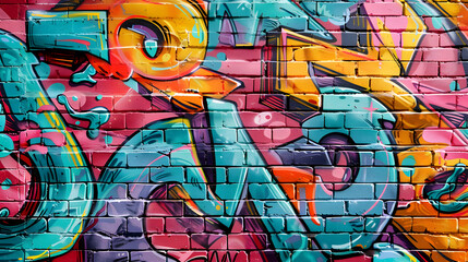Obraz premium Wall with bright graffiti