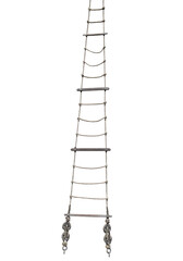 A nautical rope ladder isolated on the transparent background