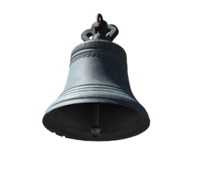 An old ship’s bell isolated on the transparent background