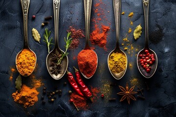 Top View Spice Medley: Enhance Your Culinary Creations