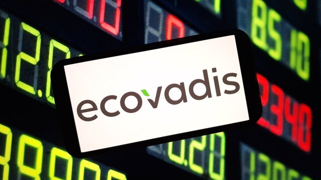 Konskie, Poland - June 10, 2024: EcoVadis company logo displayed on mobile phone screen