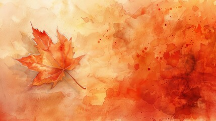 Watercolor painted red and orange autumn leaves. Perfect for Thanksgiving, fall-themed parties, and autumn-themed backgrounds.