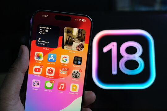 Close up shot of Apple iPhone 15 Pro, Apple announces iOS 18 with new AI features and more customizable homescreen, New Delhi India June 10 2024