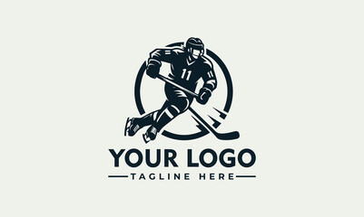 Hockey Player Vector Logo Unleash the Thrill Symbolize Teamwork, Skill, and Determination Majestic Hockey Player Vector Logo