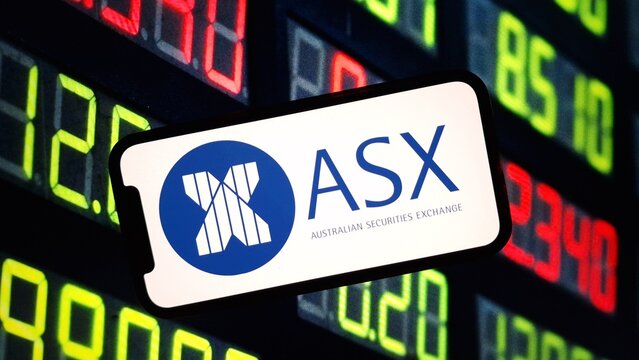 Konskie, Poland - June 10, 2024: ASX Australian Securities Exchange logo displayed on mobile phone screen