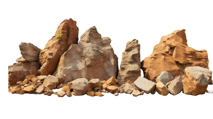 The jagged rocks isolated on transparent png background.