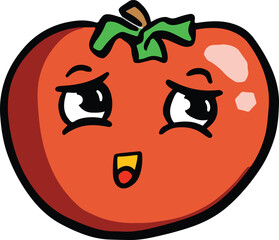Funny Cartoon Character Tomato Illustration Logo or Mascot Vector