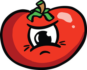 Funny Cartoon Character Tomato Illustration Logo or Mascot Vector