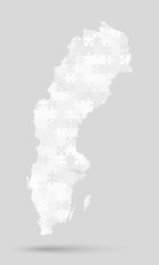 Obraz premium Creative map Sweden from grey puzzle, jigsaw