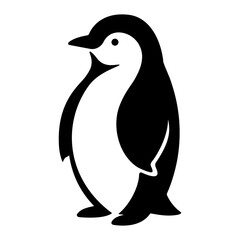 Cute Penguin silhouette. Vector illustration