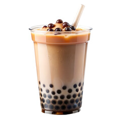 Boba milk bubble tea isolated transparent background