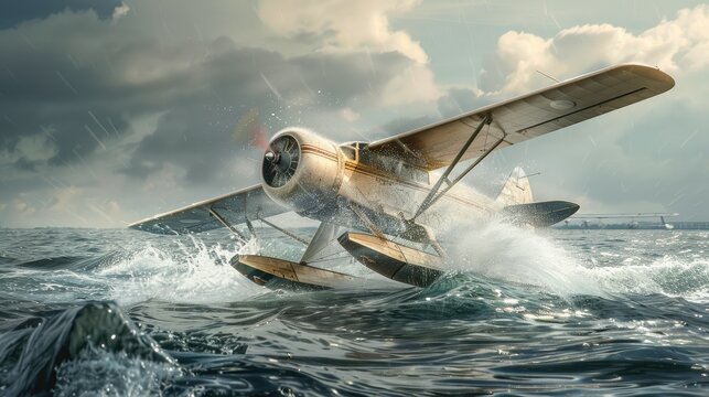Water landing airplane