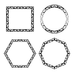 Decorative frames. Retro ornamental frame of different shapes. Decorative wedding frames, antique museum picture borders or deco divider