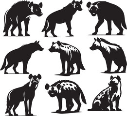 hyena silhouette bundle vector