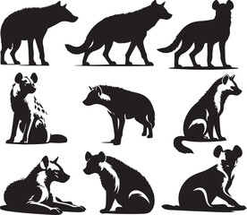hyena silhouette bundle vector