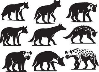 hyena silhouette bundle vector