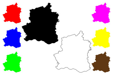Fototapeta premium Teleorman County (Administrative divisions of Romania, Sud - Muntenia development region) map vector illustration, scribble sketch Teleorman map..