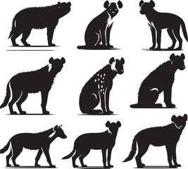 hyena silhouette bundle vector