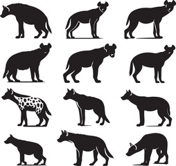hyena silhouette bundle vector