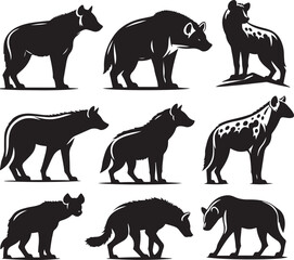 hyena silhouette bundle vector